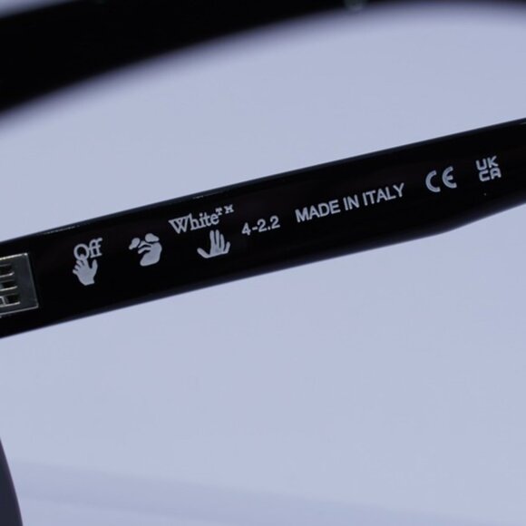 Off-White OERI043 JACOB 1007 Sunglasses Black Rectangle Frame, Grey Lenses - Picture 9 of 11